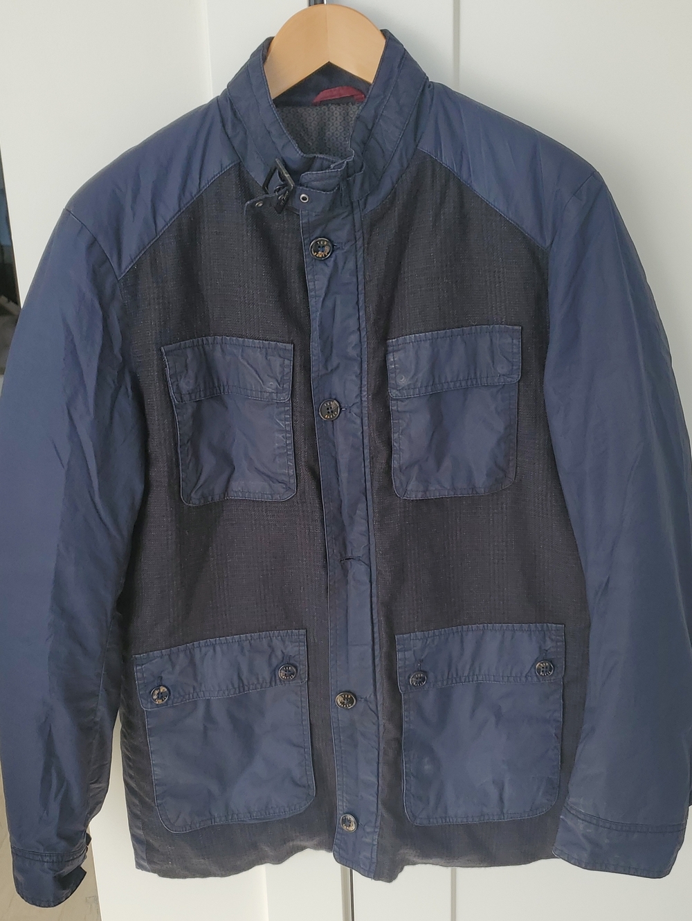 Ted Baker- Mens Mixed Media Cotton/Wool/Acrylic Military Style Jacket Pre-Loved